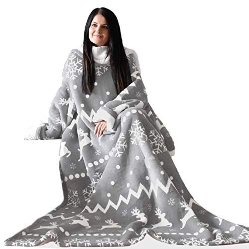 HOMELEVEL Sherpa Kuscheldecke mit Ärmeln Ärmeldecke 200cm x 150cm Hellgrau Norweger/Sherpa HOMELEVEL Sherpa Kuscheldecke mit Ärmeln Ärmeldecke 200cm x 150cm Hellgrau Norweger/Sherpa von HOMELEVEL