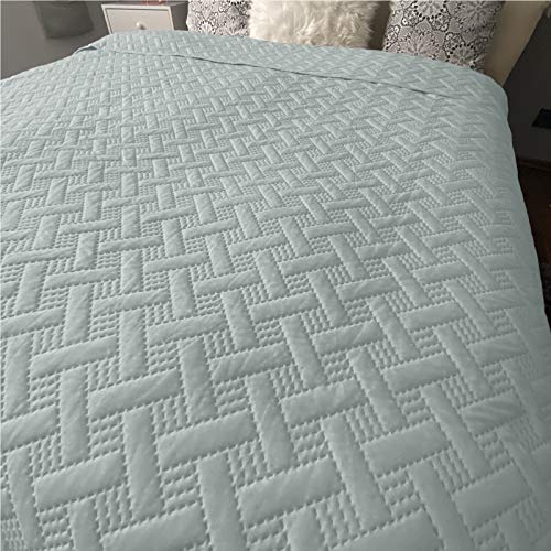 HOMELEVEL Tagesdecke Bett & Sofaüberwurf Bettüberwurf Sofa Tages Flechtmuster Decken Betthusse XXL Decke Überwurf Überdecke Mint 170cm x 220cm von HOMELEVEL