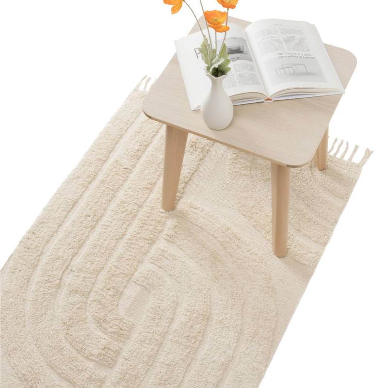 Wolldecke Teppich Läufer für Schlafzimmer 80 x 150 cm Teppich waschbar, HOMELEVEL, Waschbarer Läufer Teppich Bedroom Carpet Helles Beige von HOMELEVEL