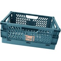 Homeline - Aufbewahrungsbox Kunststoff faltbar blau 50 x 33 cm Klappbox - Blau von HOMELINE