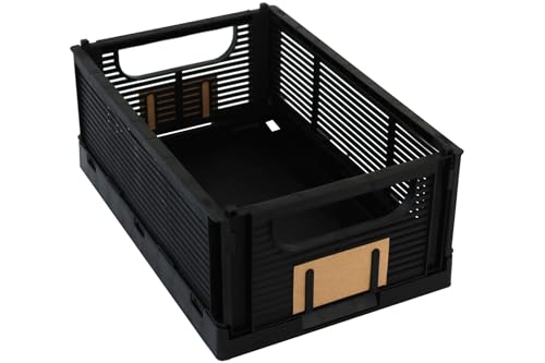 HOMELINE Klappbox 25 x 16,5 cm Aufbewahrungsbox schwarz Klapp- und stapelbar von HOMELINE