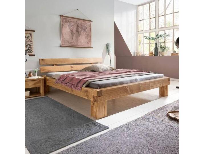 HOMELIV. Balkenbett Areska Komfort Wildeiche Massivholz 160x200cm rustikal, Mit Kopfteil HOMELIV. Balkenbett Areska Komfort Wildeiche Massivholz 160x200cm rustikal, Mit Kopfteil von HOMELIV