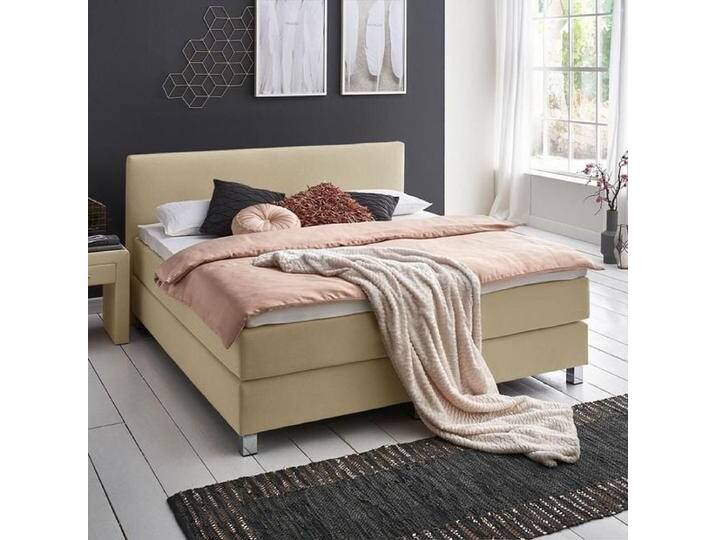 HOMELIV. Boxspringbett Ferryland Webstoff 120x200cm Bonellfederkern-Box Härtegrad: H3 klassischer Stil von HOMELIV