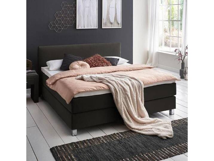 HOMELIV. Boxspringbett Ferryland Webstoff 160x200cm Bonellfederkern-Box Härtegrad: H4 Schwarz klassischer Stil HOMELIV. Boxspringbett Ferryland Webstoff 160x200cm Bonellfederkern-Box Härtegrad: H4 Schwarz klassischer Stil von HOMELIV