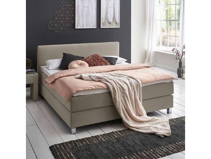 HOMELIV. Boxspringbett Ferryland Webstoff 200x200cm Bonellfederkern-Box Härtegrad: H2 Taupe klassischer Stil HOMELIV. Boxspringbett Ferryland Webstoff 200x200cm Bonellfederkern-Box Härtegrad: H2 Taupe klassischer Stil von HOMELIV
