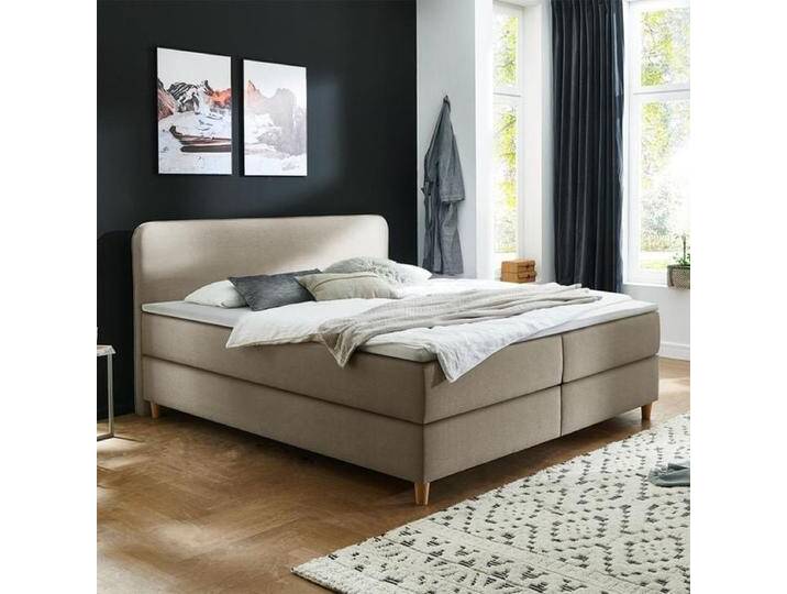 HOMELIV. Boxspringbett Kannur Webstoff 100x200cm Bonellfederkern-Box Härtegrad: H3 Taupe skandinavisch HOMELIV. Boxspringbett Kannur Webstoff 100x200cm Bonellfederkern-Box Härtegrad: H3 Taupe skandinavisch von HOMELIV