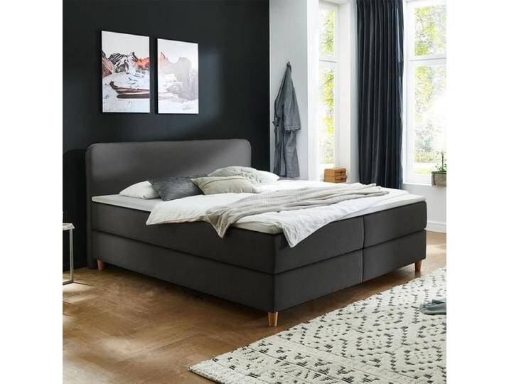 HOMELIV. Boxspringbett Kannur Webstoff 200x200cm Bonellfederkern-Box Härtegrad: H4 Dunkelgrau skandinavisch HOMELIV. Boxspringbett Kannur Webstoff 200x200cm Bonellfederkern-Box Härtegrad: H4 Dunkelgrau skandinavisch von HOMELIV