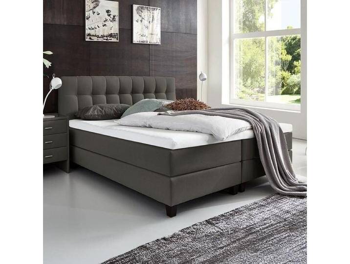 HOMELIV. Boxspringbett Luciano Webstoff 160x200cm Bonellfederkern-Box Härtegrad: H3 Dunkelgrau klassischer Stil HOMELIV. Boxspringbett Luciano Webstoff 160x200cm Bonellfederkern-Box Härtegrad: H3 Dunkelgrau klassischer Stil von HOMELIV