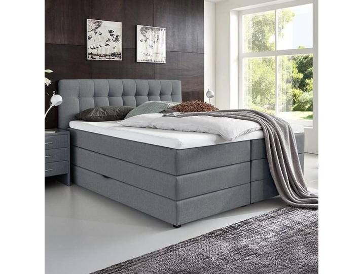 HOMELIV. Boxspringbett Luciano Webstoff mit Bettkasten 180x200cm Bonellfederkern-Box Härtegrad: H2 Blau klassischer Stil, Mit HOMELIV. Boxspringbett Luciano Webstoff mit Bettkasten 180x200cm Bonellfederkern-Box Härtegrad: H2 Blau klassischer Stil, Mit von HOMELIV