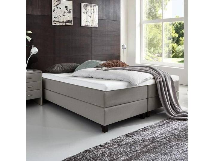 HOMELIV. Boxspringbett Luciano Webstoff ohne Kopfteil 100x200cm Bonellfederkern-Box Härtegrad: H4 Hellgrau klassischer Stil HOMELIV. Boxspringbett Luciano Webstoff ohne Kopfteil 100x200cm Bonellfederkern-Box Härtegrad: H4 Hellgrau klassischer Stil von HOMELIV