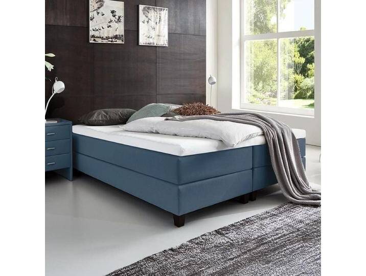 HOMELIV. Boxspringbett Luciano Webstoff ohne Kopfteil 120x200cm Bonellfederkern-Box Härtegrad: H4 Blau klassischer Stil HOMELIV. Boxspringbett Luciano Webstoff ohne Kopfteil 120x200cm Bonellfederkern-Box Härtegrad: H4 Blau klassischer Stil von HOMELIV