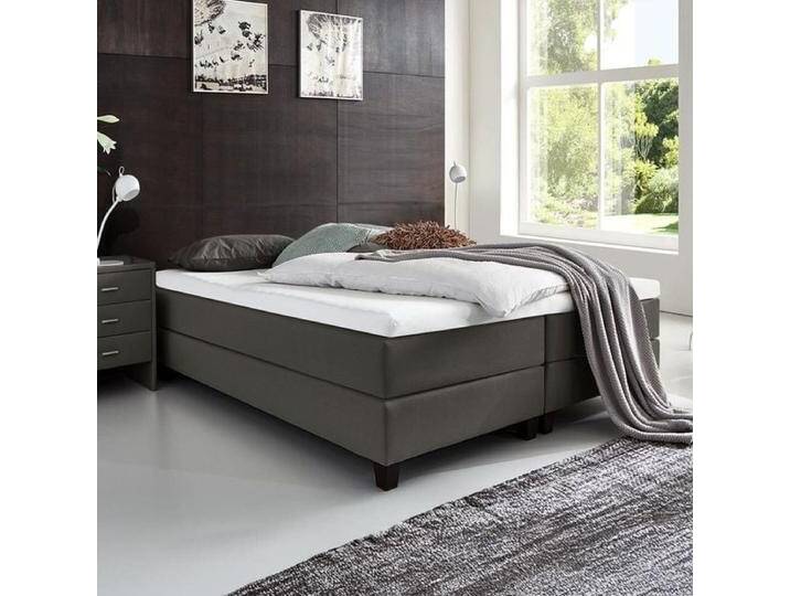 HOMELIV. Boxspringbett Luciano Webstoff ohne Kopfteil 180x200cm Bonellfederkern-Box Härtegrad: H3 Dunkelgrau klassischer Stil HOMELIV. Boxspringbett Luciano Webstoff ohne Kopfteil 180x200cm Bonellfederkern-Box Härtegrad: H3 Dunkelgrau klassischer Stil von HOMELIV