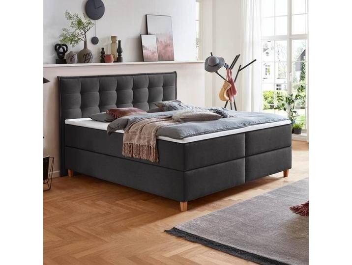 HOMELIV. Boxspringbett Lusaka Webstoff 160x200cm Bonellfederkern-Box Härtegrad: H2 Dunkelgrau skandinavisch HOMELIV. Boxspringbett Lusaka Webstoff 160x200cm Bonellfederkern-Box Härtegrad: H2 Dunkelgrau skandinavisch von HOMELIV