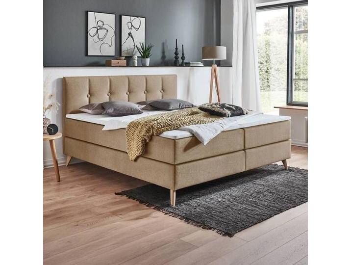 HOMELIV. Boxspringbett Maliana Webstoff 120x200cm Box ohne Federung Härtegrad: H2 skandinavisch von HOMELIV