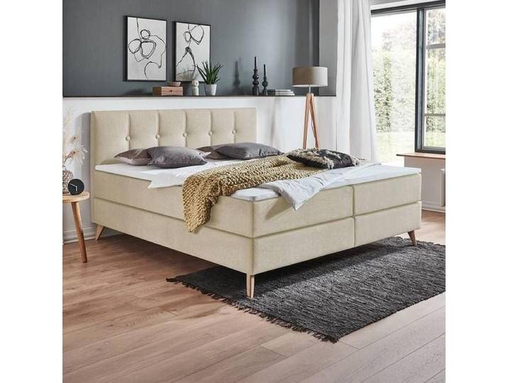 HOMELIV. Boxspringbett Maliana Webstoff 160x200cm Bonellfederkern-Box Härtegrad: H3 skandinavisch HOMELIV. Boxspringbett Maliana Webstoff 160x200cm Bonellfederkern-Box Härtegrad: H3 skandinavisch von HOMELIV