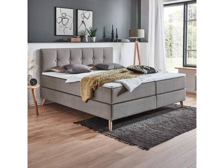 HOMELIV. Boxspringbett Maliana Webstoff 180x200cm Bonellfederkern-Box Härtegrad: H3 Hellgrau skandinavisch HOMELIV. Boxspringbett Maliana Webstoff 180x200cm Bonellfederkern-Box Härtegrad: H3 Hellgrau skandinavisch von HOMELIV