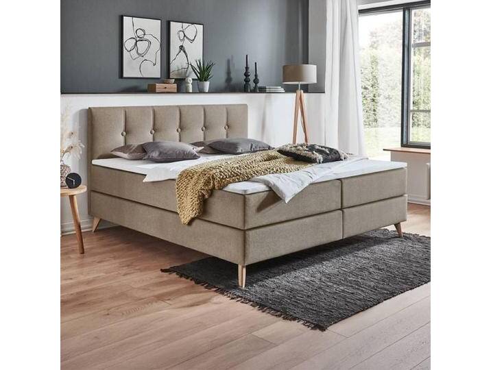 HOMELIV. Boxspringbett Maliana Webstoff 180x200cm Bonellfederkern-Box Härtegrad: H3 Taupe skandinavisch HOMELIV. Boxspringbett Maliana Webstoff 180x200cm Bonellfederkern-Box Härtegrad: H3 Taupe skandinavisch von HOMELIV