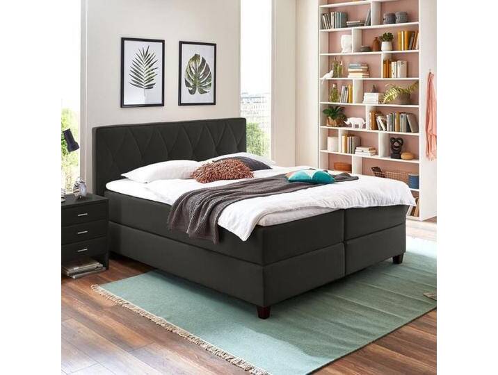 HOMELIV. Boxspringbett Midway Webstoff 140x200cm Bonellfederkern-Box Härtegrad: H3 Schwarz klassischer Stil HOMELIV. Boxspringbett Midway Webstoff 140x200cm Bonellfederkern-Box Härtegrad: H3 Schwarz klassischer Stil von HOMELIV
