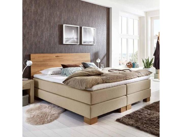HOMELIV. Boxspringbett Peachland Webstoff 200x200cm Bonellfederkern-Box Härtegrad: H2 klassischer Stil von HOMELIV