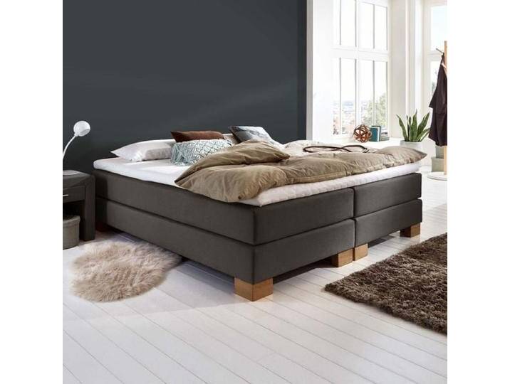 HOMELIV. Boxspringbett Peachland Webstoff ohne Kopfteil 140x200cm Bonellfederkern-Box Härtegrad: H3 Dunkelgrau klassischer Stil HOMELIV. Boxspringbett Peachland Webstoff ohne Kopfteil 140x200cm Bonellfederkern-Box Härtegrad: H3 Dunkelgrau klassischer Stil von HOMELIV