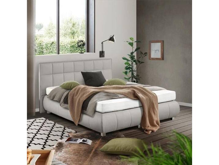 HOMELIV. Boxspringbett Seattle Kunstleder 140x200cm Bonellfederkern-Box Härtegrad: H3 Hellgrau kolonial HOMELIV. Boxspringbett Seattle Kunstleder 140x200cm Bonellfederkern-Box Härtegrad: H3 Hellgrau kolonial von HOMELIV