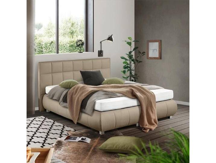 HOMELIV. Boxspringbett Seattle Kunstleder 160x200cm Bonellfederkern-Box Härtegrad: H2 Taupe kolonial HOMELIV. Boxspringbett Seattle Kunstleder 160x200cm Bonellfederkern-Box Härtegrad: H2 Taupe kolonial von HOMELIV