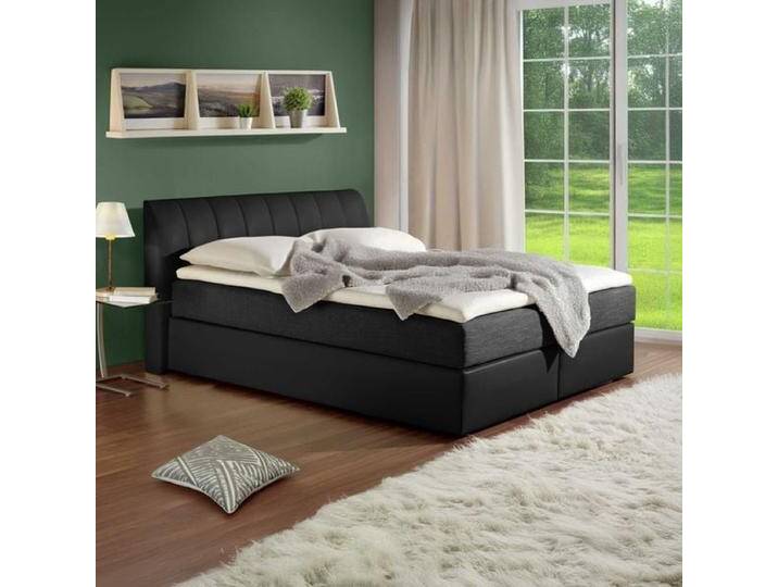 HOMELIV. Boxspringbett Sydney Kunstleder/Webstoff 140x200cm Bonellfederkern-Box Härtegrad: H3 Schwarz klassischer Stil HOMELIV. Boxspringbett Sydney Kunstleder/Webstoff 140x200cm Bonellfederkern-Box Härtegrad: H3 Schwarz klassischer Stil von HOMELIV
