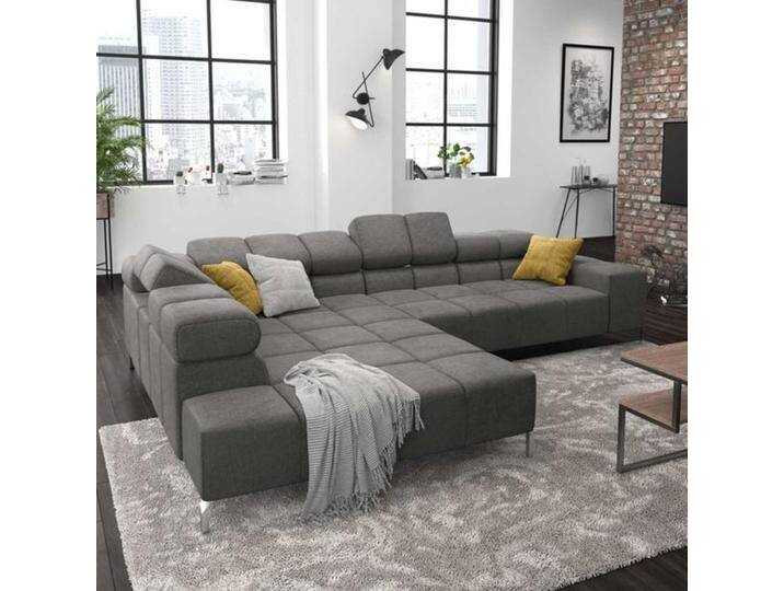 HOMELIV. Cambridge Ecksofa 321x216x85cm Easy Care Anthrazit Dunkelgrau von HOMELIV