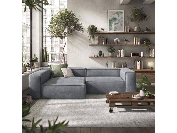 HOMELIV. Glennon Ecksofa Matrix Webstoff Dunkelgrau von HOMELIV