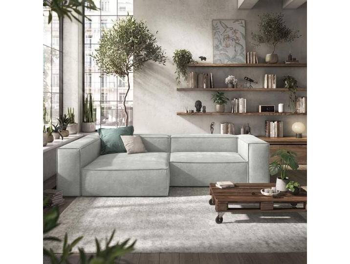 HOMELIV. Glennon Ecksofa Matrix Webstoff Hellgrau von HOMELIV