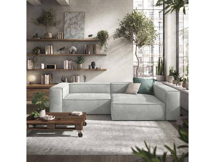 HOMELIV. Glennon Ecksofa Matrix Webstoff Hellgrau von HOMELIV