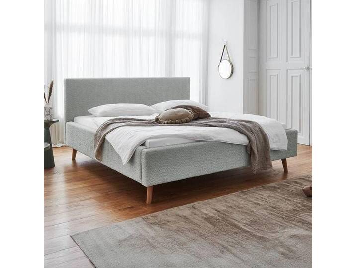 HOMELIV. Polsterbett Calypso Komfort Microteddy Abriamo mit Bettkasten und Lattenrost 140x200cm Hellgrau modern von HOMELIV