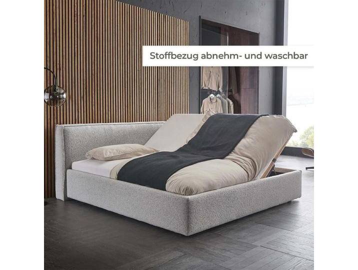 HOMELIV. Polsterbett Cordoba Webstoff mit Bettkasten und Lattenrost 140x200cm Hellgrau modern, Mit HOMELIV. Polsterbett Cordoba Webstoff mit Bettkasten und Lattenrost 140x200cm Hellgrau modern, Mit von HOMELIV
