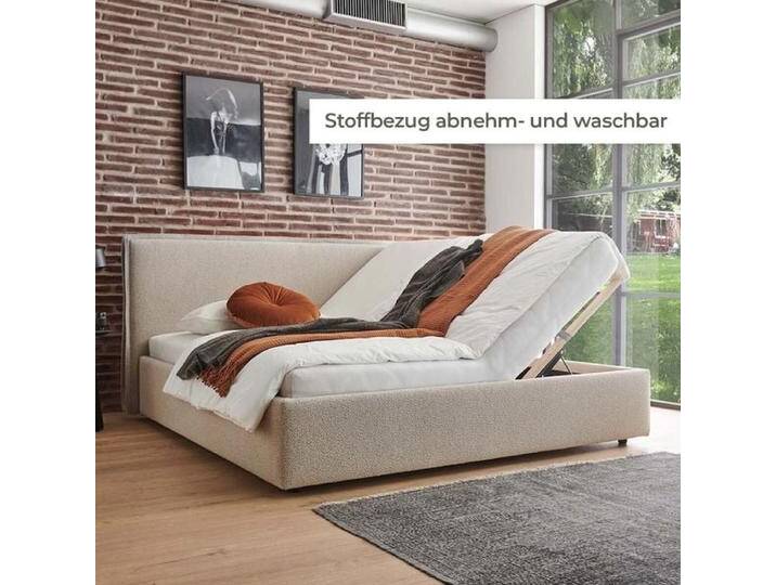 HOMELIV. Polsterbett Leeds Webstoff mit Bettkasten und Lattenrost 140x200cm industrial, Mit HOMELIV. Polsterbett Leeds Webstoff mit Bettkasten und Lattenrost 140x200cm industrial, Mit von HOMELIV