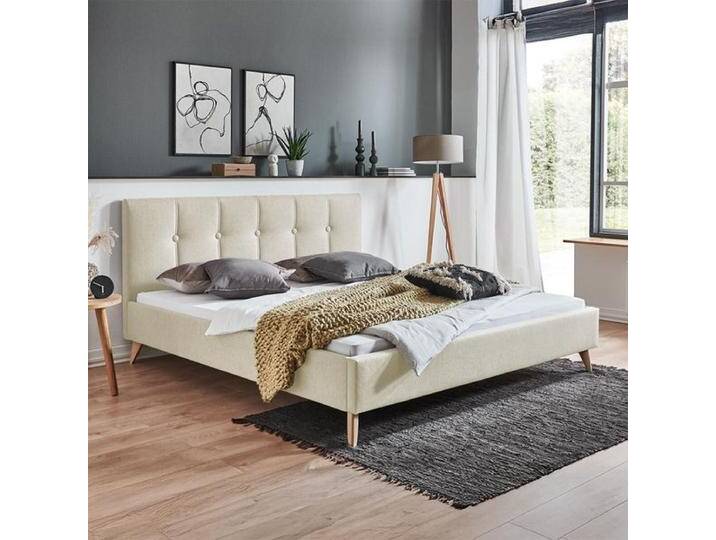 HOMELIV. Polsterbett Maliana Velours/Webstoff 160x200cm retro/vintage, höhenverstellbar von HOMELIV