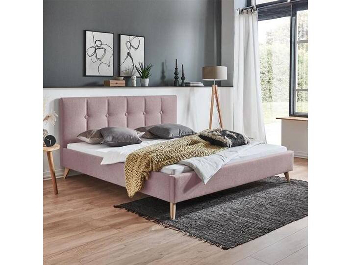 HOMELIV. Polsterbett Maliana Velours/Webstoff 180x200cm Lila retro/vintage, höhenverstellbar von HOMELIV