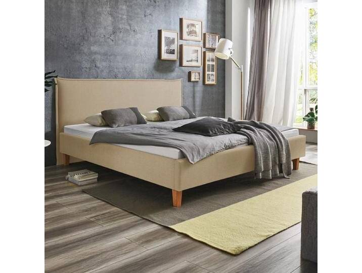 HOMELIV. Polsterbett Zibo Webstoff 200x200cm modern, höhenverstellbar von HOMELIV