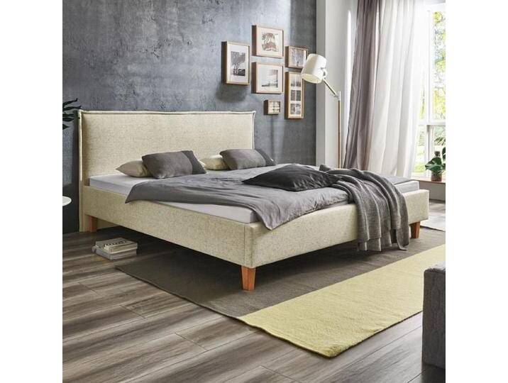HOMELIV. Polsterbett Zibo Webstoff 200x200cm modern, höhenverstellbar von HOMELIV