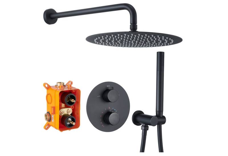 HOMELIVE Duschsystem Dusche mit Thermostat 38 °C Thermostat Dusche mit Handbrause, Anti-Verbrühungs-Duschsystem inkl. Handbrause, Messingkörper von HOMELIVE