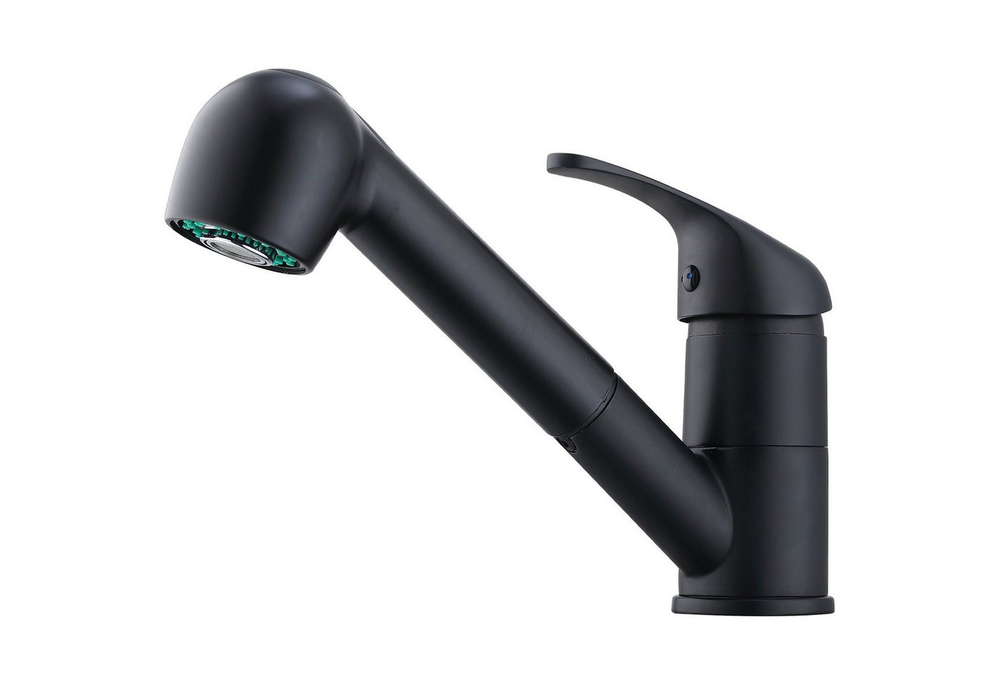 HOMELIVE Küchenarmatur Hochdruck Wasserhahn Küche 180° Küchenarmatur mit Ausziehbarer (1-St) Mischbatterie mit Dual-Spülbrause Schwarz von HOMELIVE