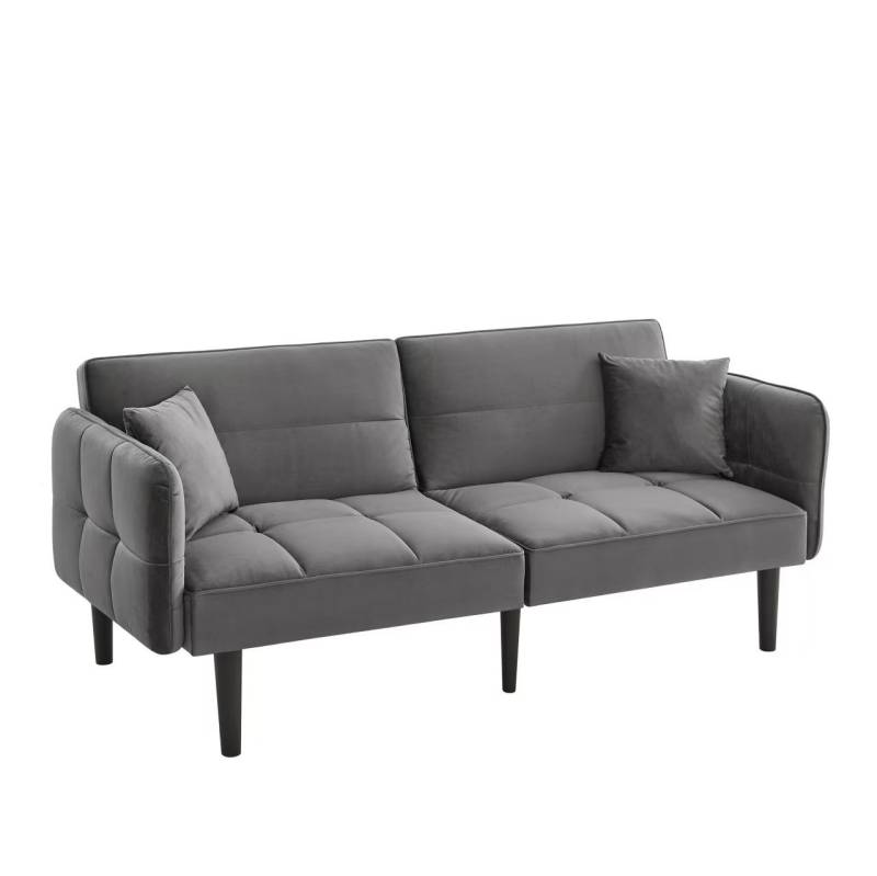 HOMELIVE Sofaschoner 2-in-1 Verstellbares Schlafsofa mit klappbaren Armlehnen, Zweisitzer mit Samtbezug, ideal für kleine Räume von HOMELIVE