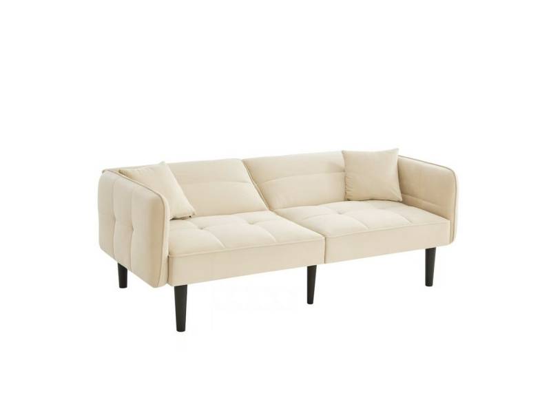 HOMELIVE Sofaschoner 2-in-1 Verstellbares Schlafsofa mit klappbaren Armlehnen, Zweisitzer mit Samtbezug, ideal für kleine Räume von HOMELIVE