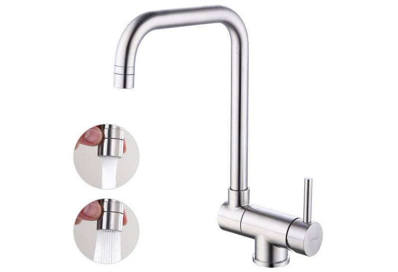 HOMELIVE Spültischarmatur Küchenarmaturen klappbare Küchenwasserhahn, drehbar um 360° (1-St) mit 2 einstellbaren Strahlarten – Praktisch und elegant für die Küche von HOMELIVE
