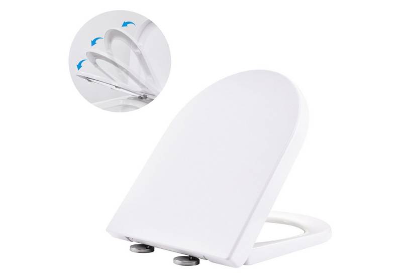 HOMELIVE WC-Sitz D Form Klodeckel mit Quick-Release-Funktion Toilettendeckel (Absenkautomatik Klodeckel abnehmbar Toilettensitz), Einfach zu installieren, Weiß von HOMELIVE