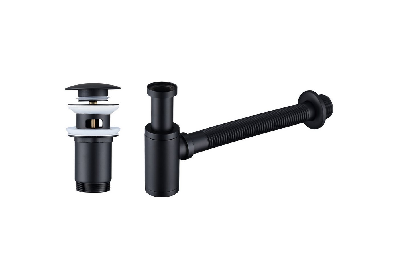 HOMELODY Ablaufgarnitur Siphon Pop Up Ablaufgarnitur mit Überlauf Universal Röhrensiphon Set Waschtisch Bad Geruchsverschluss Stöpsel Abfluss Garnitur Schwarz HOMELODY Ablaufgarnitur Siphon Pop Up Ablaufgarnitur mit Überlauf Universal Röhrensiphon Set Waschtisch Bad Geruchsverschluss Stöpsel Abfluss Garnitur Schwarz von HOMELODY