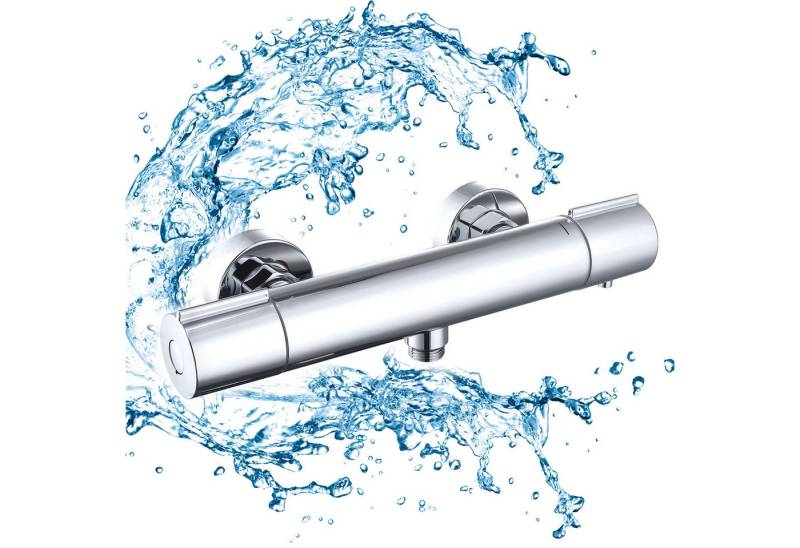 HOMELODY Brausethermostat Thermostat Duschthermostat Sicherheitssperre bei 38°C Mischbatterie (Duschthermostat Armatur, Chrom) von HOMELODY