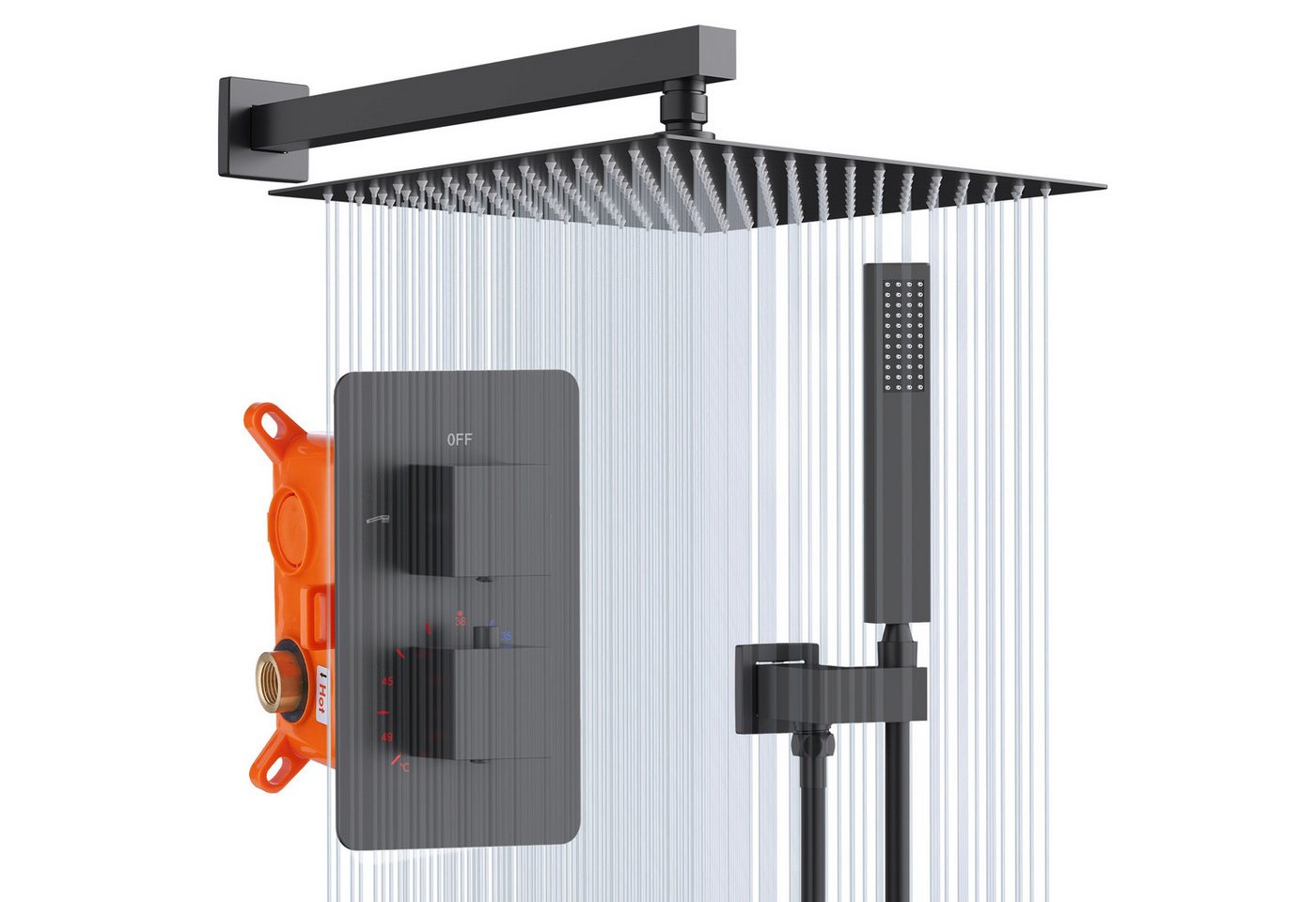 HOMELODY Duschsystem Duschsystem mit Thermostat Unterputz Duschsäule von HOMELODY