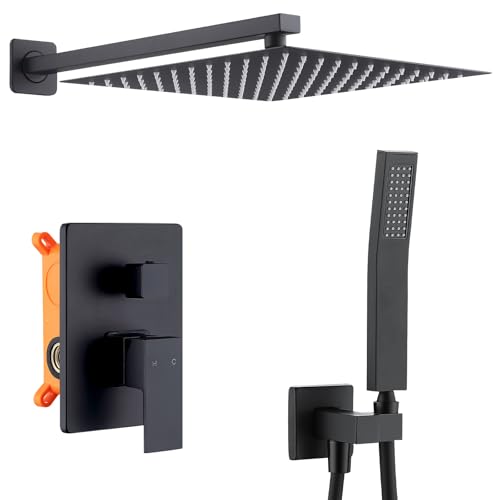 HOMELODY Duschsystem Schwarz Unterputz Duscharmatur Unterputz Dusche,Regendusche Unterputz Schwarz,Anti-Verbrühungs-Duschsystem inkl. Kopfbrause 30cm*30cm,Handbrause,Messingkörper HOMELODY Duschsystem Schwarz Unterputz Duscharmatur Unterputz Dusche,Regendusche Unterputz Schwarz,Anti-Verbrühungs-Duschsystem inkl. Kopfbrause 30cm*30cm,Handbrause,Messingkörper von HOMELODY