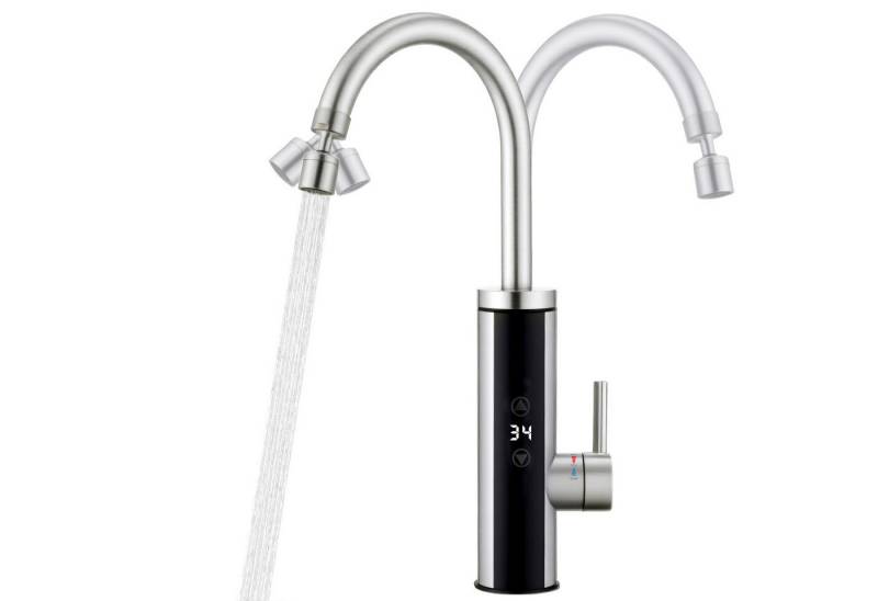 HOMELODY Küchenarmatur mit Durchlauferhitzer, Wasserhahn 360° drehbar,3-Stufen Touchregelung spültischarmatur küche,Elektrische Durchlauferhitzer,Gebürstet HOMELODY Küchenarmatur mit Durchlauferhitzer, Wasserhahn 360° drehbar,3-Stufen Touchregelung spültischarmatur küche,Elektrische Durchlauferhitzer,Gebürstet von HOMELODY