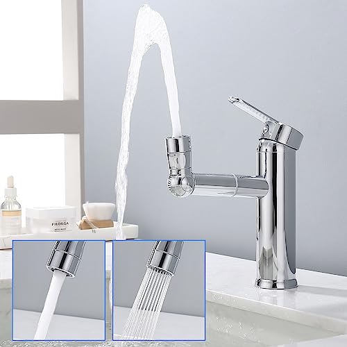 HOMELODY Wasserhahn Bad 360°Drehbar Waschtischarmatur mit 2 Modi Mischbatterie Armatur Waschbecken Wasserhahn Badezimmer Einhebelmischer Chrom von HOMELODY